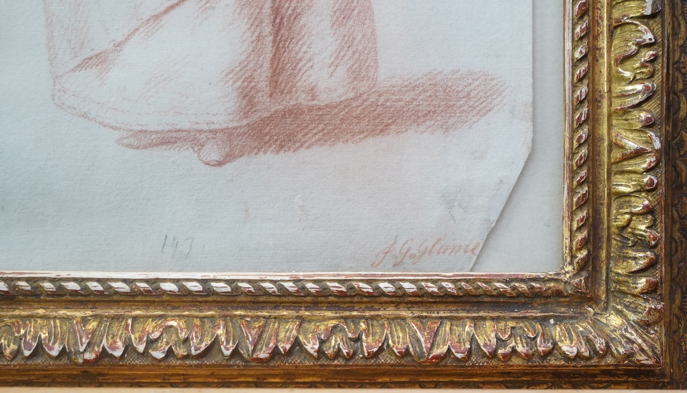 Johann Gottlieb Glume, German 1711-1778, Full length study of a girl holding a cherry sprig